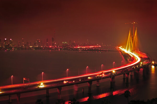Rajiv Gandhi Sea Link at night